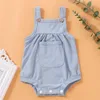 Pasgeboren baby rompertjes snoep kleur jarretel zak geribbelde katoen peuter jumpsuits meisjes baby's bodysuits kleding M3505