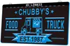 LD6633 Food Truck Est 1987 3D Gravure LED Light Sign Groothandel Retail