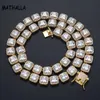 Ny mode charm 10mm iced ut bling aaa zircon 1 rad tennis kedja halsband män hip hop smycken guld silver charms armband x0509