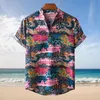 Casual shirts van heren Hawaiiaans shirt mannen korte mouw zomerse bloemen losse stijl etnische katoenen linnen bedrukken strand blouse heren's