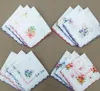 Cotton Handkerchief Floral Embroidered Fashion Women Handkerchiefs Flower Lady Hankies Mini SquareScarf Boutique Pocket Towel SN5379