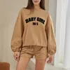 Survêtements pour femmes des années 90 fille sweat et pantalon de survêtement ensemble pour femmes costume shorts mode coréenne femme ensembles deux pièces coton O cou costumes