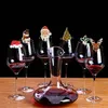 10pcs Christmas Cup Card Xmas Party Santa Hat Wine Glass Christmas Decoration Home Table Place Decorations XDJ066