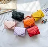 Moda Kız PU Deri Tek Omuz Çantaları Mini Messenger Zinciri Değişim Çanta Çocuk Bebek Tasarımcı Mektupları Baskı Ekose Kişilik Çapraz Vücut Çantaları