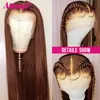 Lace Wigs Light Brown Straight Human Hair For Women T Part HD Front Pru Plucked With Baby Peruvian Remy Wig3089959