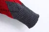 Zimowy gruby sweter damski w stylu vintage z długim rękawem rombowe dzianiny swetry dorywczo 210521