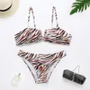 Cikini 2021 Mujer sexy bikini bikini leopardo estampado división empuje up traje de baño natación de verano brasil x0522