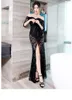 Summer sexy suspender halter dress slim fit Office Lady Lace Mesh Zippers Solid Sheath Full 210416