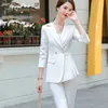 High End Suit Spring Design Professionele Temperament Formele Business Blazer and Pants Office Dames Mode Werkslijtage 210604