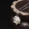 Amxiu Fashion White Freshwater Pearl Necklace 100% 925 Sterling Silver Choker Lotus Flower for Women Girl Gift Chokers