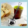 Coffee Tools Drinkware Kitchen Dining Bar Home Garden Heart Shaped Mesh Ball Stainless Strainer Herbal Locking Tea Infuser Spoon Filte
