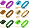 200 pcs Personalized Wristbands Text Engraved On Rubber Debossed Colorfilled Silicone Bracelet For Motivation Events Gifts