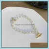 Charm Bracelets Jewelry Fashion Simple Girlfriend Bracelet Single Circle Opal Crystal Female Small Fresh Personality Ot Buckle Fishtail Drop