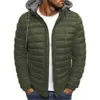 Mens Fashion Winter Hooded Jackets Coat Padded Thicken Warm Lightweight Parkas Males Solid Color Windproof Jackets T200117