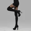 靴下靴下ジェーシーの女性セクシーなベルベットタイツ膝の上の黒い黒の上に黒い黒くてパンストプラスサイズのファッション