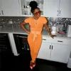 Mesh Sexy Striped Bow Tie Bandage Jumpsuit Women Long Sleeve Bodycon Neon Green Orange Rompers Jumpsuits Party Club Playsuit 210517