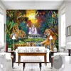 Personalizzato 3D Photo Wall Original Forest Waterfall Tigers Animal Grande murale Sfondi Soggiorno Camera da letto camera da letto impermeabile