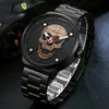 WWOOR Mode Pirate Stil Schädel Uhr Männer Top Marke Luxus Männer Wasserdichte Edelstahl Quarz Armbanduhren Sport Männer Uhr 210527