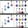 & Bell Rings Body Drop Delivery 2021 Crystal Double Disco Ball Ferido Bar Navel Button Shamballa Belly Ring Piercing Jewelry 10Mm 30Pcs 10 Co