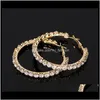 Stud Jewelryyfjewe Crystal Rhinestone Gold Sliver Hoop Fashion Jewelry Earrings For Women Ps1559 Drop Delivery 2021 Gcn6R