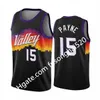 Mulheres impressas As Mulheres Crianças Jersey Devin 1 Booker Ricky Rubio Negro Cidade Chris Paul 2020-21 Camiseta de basquete personalizado