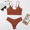 11 Colors Sexy Bikini Swimwear Summer 2021 Swim Women Solid Brazilian Biquini Push Up Two Pieces Black Red Bathing Suit Wear X0522