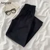 Neploe High Waist Hip Solidne szerokie spodnie nóg Kobiety Koreański Luźny Dorywczo Wszystkie Dopasuj Proste Pantalones Feminino Winter Spodnie 210423