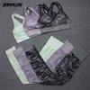 SVOKOR Camo Seamless Yoga Suits Hollow Fitness Tank Workout Leggings High Impact Sport Bra 2 Pcs Sports Set Women Gym Sets 210802