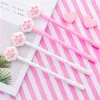 24 PCS Pink Girl Softhearted of Dry Cat's Paw of Neutral Pen Creative Lovely Students Kawaii Fournitures scolaires Stylos pour l'écriture 210330
