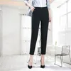 New Autumn Elegant Suit Pants Women High Waist Fashion Office Lady Pencil Pants Straight Trousers Casual Trousers Plus Size Q0801