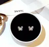 Pendientes de cristal brillantes forma de mariposa plata esterlina lindo perno único para mujeres joyas de orejas de novia2977689