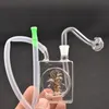 Nuova pipa da bong per acqua da 10 mm in vetro Ash Catcher per impianto di perforazione petrolifera per fumare con tubo in silicone e ciotola dell'olio