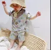 Erkek Bebek Kız Giyim Setleri Yaz Karikatür Mektubu Bebek T Gömlek Şort Çocuk Kıyafet Spor Takım Elbise Çocuk Toddler Kostüm