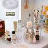 Obrotowy pudełko do przechowywania Kosmetyczne Akrylowe Przezroczyste Ins Desktop Wykończenie Perfumy Taca Pielęgnacja Skóry Rack 211112