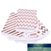 25st Folie Rose Gold Paper Bag Striped Stars Dot Candy Presentkassar Bröllop Kids Party Favor Cookies Cupcake Väskor Fabrikspris Expert Design Kvalitet Senaste Senaste