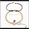 Braccialetti Gioielli Drop Delivery 2021 Design carino Perline in acciaio inossidabile Cz Pino Fascino Bracciale Rame Donna Perline, Fili Pkziy