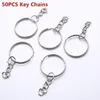 Keychains 50/100Pcs 25mm DIY Key Chains Polished Silver Color Keyring Keychain Short Chain Split Ring Rings Accessories