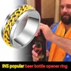 Titanium Steel Rotatable Chain Rings for Women Men Spinner Ring Multifunctional Chain Ring Men Bottle Opener Ring G1125