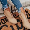 Kış Kadın Çizmeler V Kesme Ayak Bileği Çizmeler Yığılmış Topuk Patik Fahsion Chelsea Çizmeler PU Botas Zapatos Mujer Boyutu 35-43 210911