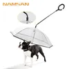 Собаки ошейники поводки прозрачный зонтик зонтик поставляет Производители прямых регулируемых дождливых дневных поводков