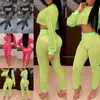 Women 2 Piece Outfits Beach Cover Up Long Sleeve Crop Top Pants Set Sexy Lady See Through Casual Jumpsuit Rompers Black Green Women's Swimwe