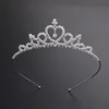 Headpieces Mooie glanzende Crystal Bridal Tiara Party Pageant Sier Geplaatste Crown Hairband Wedding Accessories 0418