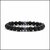 Armbanden kralen, strengen heren armband 8mm natuurlijke maansteen vulkanische steen kralen Tibetaanse boeddha chakra yoga sieraden cadeau levering 20