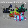 U-Boot-Wasserpfeifen, Shisha-Silikon-Dab-Rig, Glas-Öl-Rigs, Kräuter-Bubbler mit Schüssel, Silikon-Bong, Mini-Recycler-Rohr