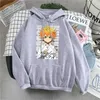 Man Hoodies Den Promised Neverland Emma Anime Print Sweatshirts harajuku Loose Pocket Hooded Kläder Man Hip Hop Sweatshirt H0909