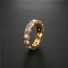 Mens Hip Hop Iced Out Stones Ring Jewelry Fashion 18k Gold Plated Simulation Diamond Rings