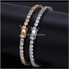Designer Bracelets Hip Hop Jewelry Tennis Bracelet Iced Out Hiphop Bling Bulling Luxury Charm Rapper Gold Sie