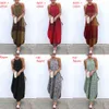 Printed Maxi Dresses VONDA Bohemian Sexy Sleeveless Sundress Women Causal Halter Summer Beach Dress Asymmetric Long Dresses 5XL X0521