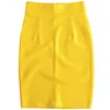 High Waist Elastic Pencil Skirt Office Lady Bodycon Skirts Spring Summer 2021 Knee Length Back Split Womens Sexy Mini Saia X0428