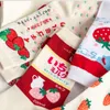 3 Stücke Harajuku Schweiß Obst Erdbeere Socken Frauen Baumwollsocke Student Koreanischer Stil Cartoon Druck Frauen Baumwollsocken 210422